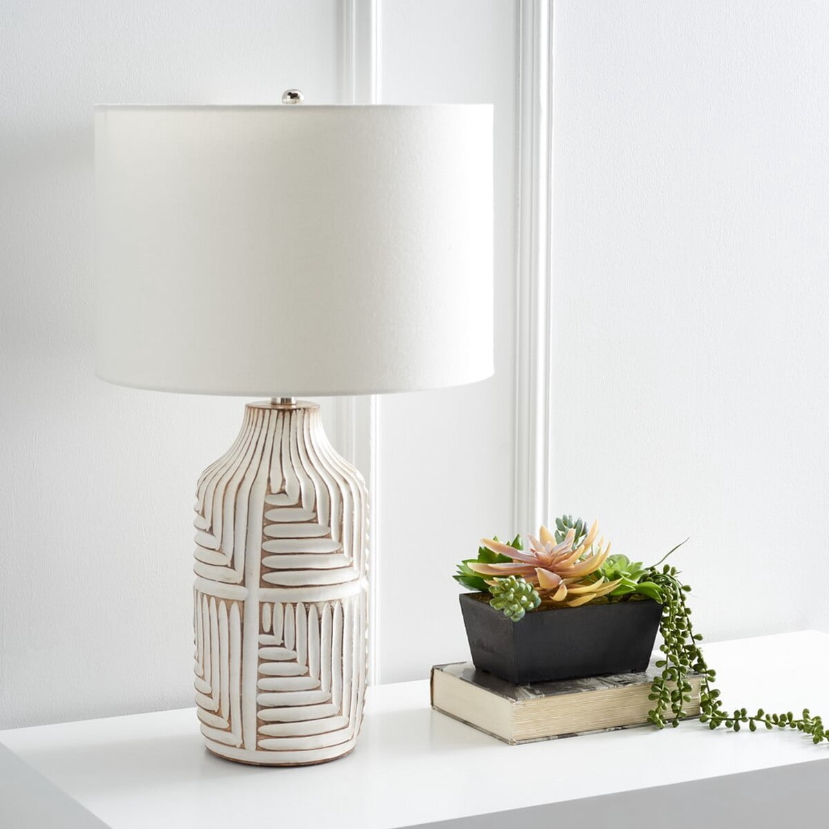 SAFAVIEH Dione 26 in. Ancient Craftsmanship Table Lamp, Ivory