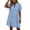 Light Blue, variant on HOMBOM Dress V Neck Short Sleeve Graduation Graduation for Women Versatile Workwear