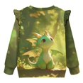 thumbnail image 5 of Uorisanigo Girls Sweatshirts 3-4T Ruffle Forest Dragon Green Pullover Sweater Long Sleeve Crewneck Shirts Top Toddler Sweatshirt Tops Fall Fashion, 5 of 7