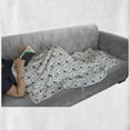 thumbnail image 6 of Cat and Mouse Soft Flannel Fleece Throw Blanket, Paw Motifs Animals and Musical Elements on a Plain Background, Cozy Plush for Indoor and Outdoor Use, 50" x 70", Charcoal Grey and White, by Ambesonne, 6 of 6