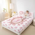 thumbnail image 4 of Homewish Bow Initial Letter J Twin Sheet Set (3-Piece) Cute Cartoon Bowknot Pink White Decor For Girls, 4 of 7