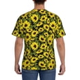 thumbnail image 3 of Bixox Men's Sunflowers In Vintage Printed Short Sleeve Skinny Athletic T-Shirt, 3 of 6