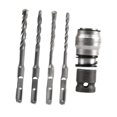 thumbnail image 1 of DYNWAVECA Electric Wrench Conversion Hammer Adapter Converter Easy to Install,Replaces Electric Wrench Conversion Head for Construction with 4 drill bit, 1 of 9