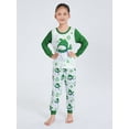 thumbnail image 5 of Elippeo Family Matching Christmas Pajamas, Snowman  Star Print Long-Sleeved Tops + Trousers Sleepwear Outfits, 5 of 10