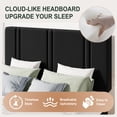 thumbnail image 3 of Amolife Full Bed Frame, Platform Bed with Upholstered Velvet Adjustable Headboard, Wooden Slats, Easy Assembly, Black, 3 of 9