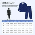 thumbnail image 4 of Yiaed Navy Blue Print Men’s Pajamas Set - Long Sleeve Button Down Sleep Shirt and Pajama Bottoms Sleepwear Set Mens Pjs Sets Men's Pajama Bottoms-Small, 4 of 7