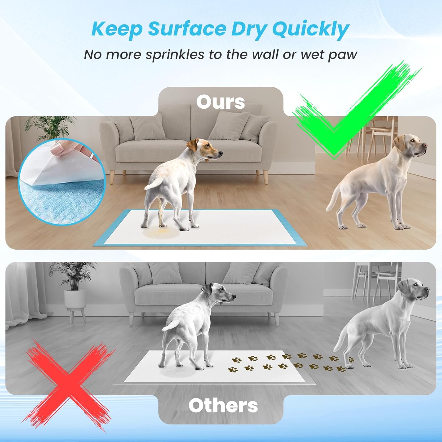 Puppy Pee Pads for Dogs - 32"x36" Extra Large, 60 Count, Leak-Proof & Super Absorbent, Thicken Disposable Potty Pads for Puppy & Cat Training