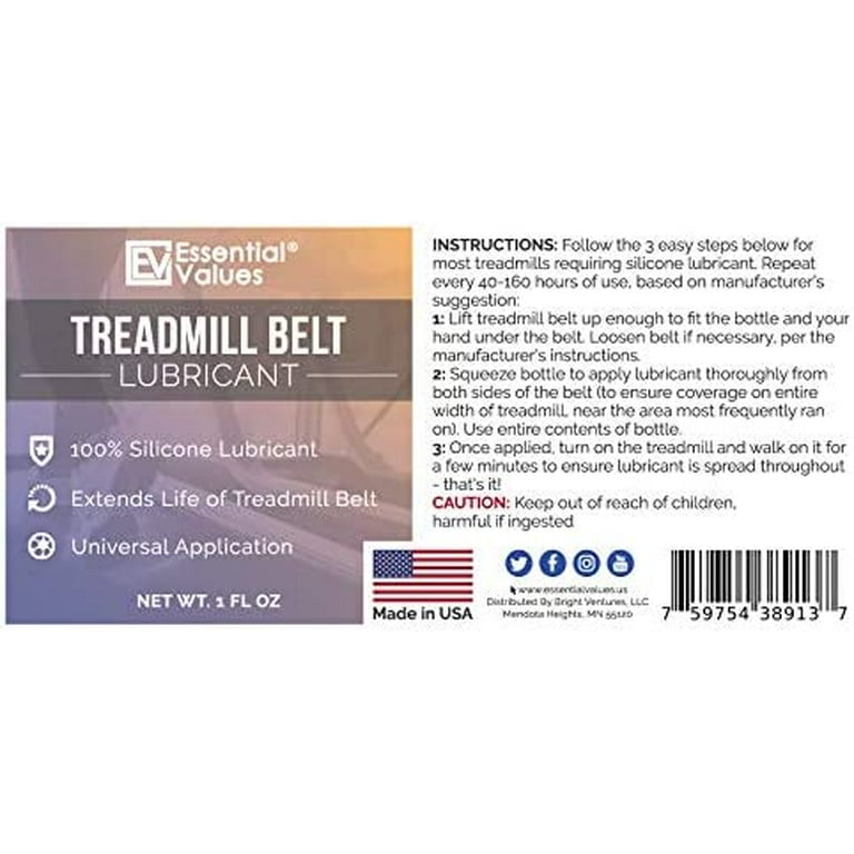 Treadmill Belt Lubricant 3 PACK 100 Silicone Universal Treadmil Belt Lube Made in USA By Essential Values