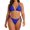 #0536-Blue, variant on Pounoo Women's Swimsuits Halter Neck Tie Side Bottom Metal Accent Textured Two Piece Bathing Suits Beach Vacation Style Stretchy Swimwear Gift