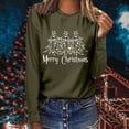 thumbnail image 1 of Qertyioot Christmas Chandail en Molleton Décontracté pour Femmes, Manches Longues Col Rond Imprimé Ample, 1 of 7