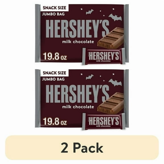 (2 pack) Hershey's Milk Chocolate Snack Size Halloween Candy, Jumbo Bag 19.8 oz