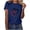 Blue, variant on Hyknon Plus Size Tops for Women Fashion Crewneck Short Sleeve Loose Solid Color Pullover Going out Tops Spring Summer Valentine's Day Love Heart Printed Shirts