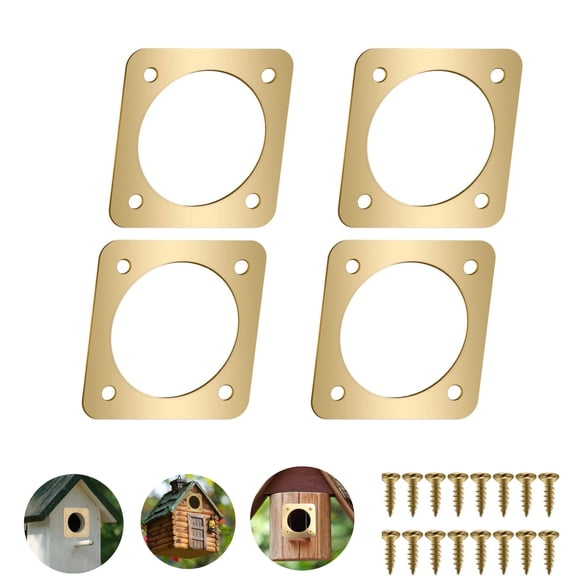 4pack of Metal Bluebird House Predator Guard QZS Sparrow Houses Guard 11/2in Bird House Guard Hole Plate for Outdoor Garden