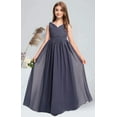 thumbnail image 2 of Drtj Junior Girls Bridesmaid Dress Flower Girl Wedding Party Dresses for Teen Chiffon, 2 of 8