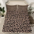 thumbnail image 2 of Feelyou Cartoon Leopard Print Queen Sheet Sets, Cheetah Animal Flat Sheet, Teens Kids Boys Girls Queen Fitted Sheet, Luxury Bedroom Decor, 4-Piece, 2 of 7
