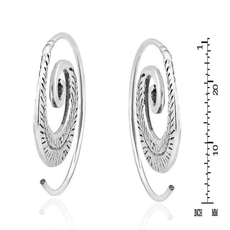Feather Slide Hoop Earrings Feather Slide Hoop Earrings