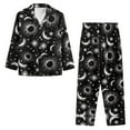 thumbnail image 2 of SEANATIVE Galaxy Mens Long Sleeve Pajamas Set 2 Piece Star Moon Big and Tall Pajamas for Mens Button Up Pajamas with Pockets Size L Long Pants Sleepwear Sets Nightwear, 2 of 6