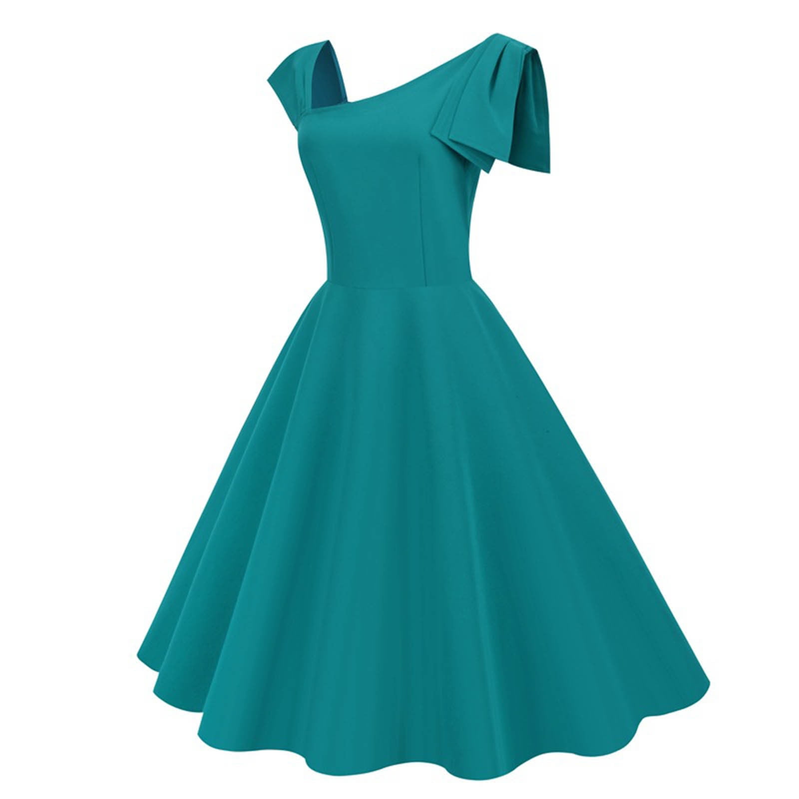 XFLWAM Womens 50s 60s Vintage Cocktail Swing Dress 1950s Wedding Semi Formal  Party Rockabilly Evening Prom Dress - Walmart.com