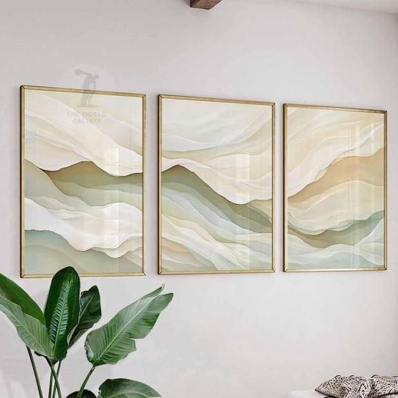 Neutral Abstract Prints Minimalist Wall Art Beige Neutral Home Set 3 Unframed Paper Print 8x12