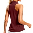 thumbnail image 2 of TGSLY Women's Collared Racerback Tank Tops Lightweigh Thin Casual Sleeveless Vest with Half Zipper Quick Dry Solid Color Athletic Golf Shirts S, 2 of 10