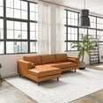 thumbnail image 3 of Demi Modern Living Room Top Leather Corner Sectional Couch in Cognac Tan, 3 of 6