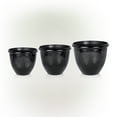 thumbnail image 6 of Alpine Corporation Set of 3 Assorted Size Planters with Drainage Holes, Speckled Black, 6 of 13