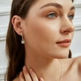 thumbnail image 5 of 18K White Gold Plated White Fire Opal Birthstone Drop Earrings for Women, 5 of 7