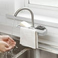 thumbnail image 3 of Kitchen Sink Dish Plate Drainer Soap Sponge Storage Rack Shelf Tray Organizer, 3 of 10