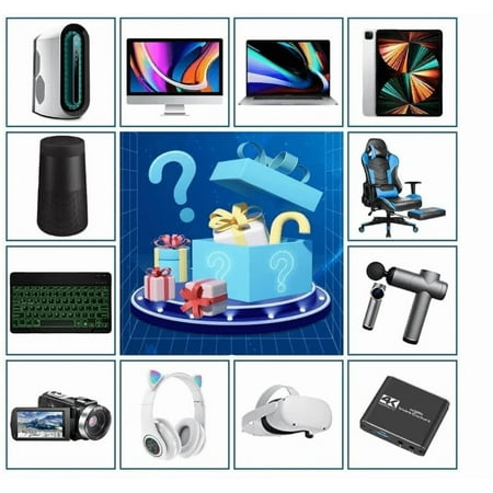 Gift Wrap & Present - Mystery Electronic Box for Instant Gifts (Returns Parcel, 2-20 Random Units, Black)