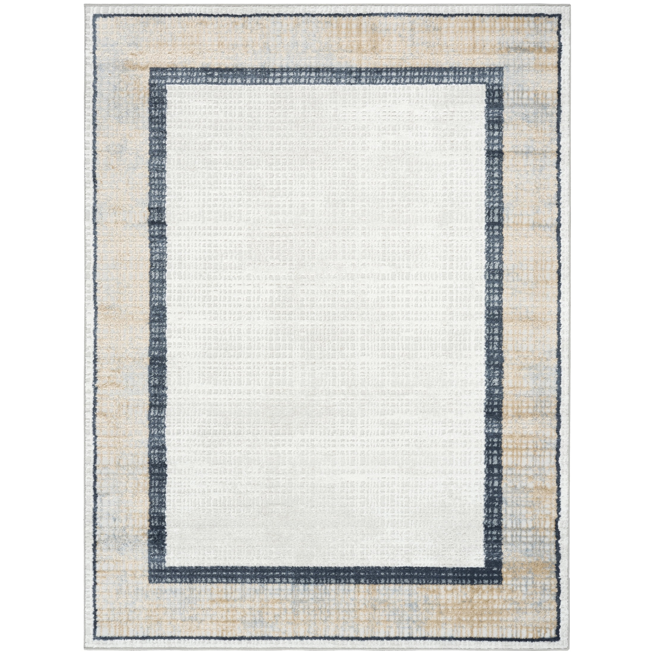 Nourison Dekor 5'3" x 7' Grey Navy Modern Indoor Rug