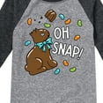 thumbnail image 3 of Instant Message - Oh Snap Chocolate Bunny - Toddler And Youth Raglan Graphic T-Shirt, 3 of 6