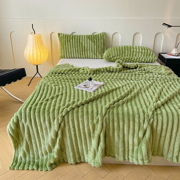 Extra Large Flannel Fleece Blanket 78x59 Inches P Soft Striped Throw Blanket Warm Bed Couch Cover for Queen Full Size Bed All Season