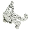 thumbnail image 2 of PinMart's Silver Plated Rhinestone Alphabet Letter K Lapel Pin, 2 of 3