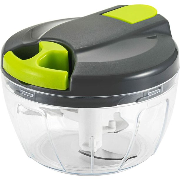 Picadora manual multifuncional de alimentos y procesadores de alimentos con asa y tapa, picadora de verduras, prensa de ajo, adecuada para cebollas, ajo, pimientos, zanahorias, jengibre, frutas, maravillosa para la cocina (verde) Kuyhfg Sin marca