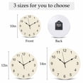 thumbnail image 6 of Wall Clock Cream Clocks PVC Silent Non-Ticking Battery Operated Decorative Solid Color Round Clock for Home Living Room Kitchen Bedroom Office School Wall Decor 10 Inch, 6 of 9