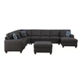 thumbnail image 3 of Devion Furniture 8-Piece Upholstered Fabric Sectional with Chaise in Dark Gray, 3 of 9