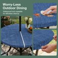 thumbnail image 5 of Round Outdoor Tablecloth with Umbrella Hole and Zipper, Navy Blue Tablecloth with Elastic Waterproof, Vintage Country Monochrome Farmhouse Patio Table Covers for 55" - 60" Picnic Pool Tables, 5 of 9