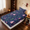 thumbnail image 5 of Manfei Christmas Tree Twin Sheets St Nick Bedding, Black Green 3 Pieces (1 Flat Sheet, 1 Fitted Sheet and 1 Pillowcase), 5 of 6