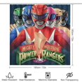 thumbnail image 2 of Power Rangers-theme 4-Piece Shower Curtain Set with Rugs, Waterproof Bathroom Decor Set Includes Bath Mat, U-Shaped Rug, Toilet Lid Cover and Curtain with Hooks, 2 of 6
