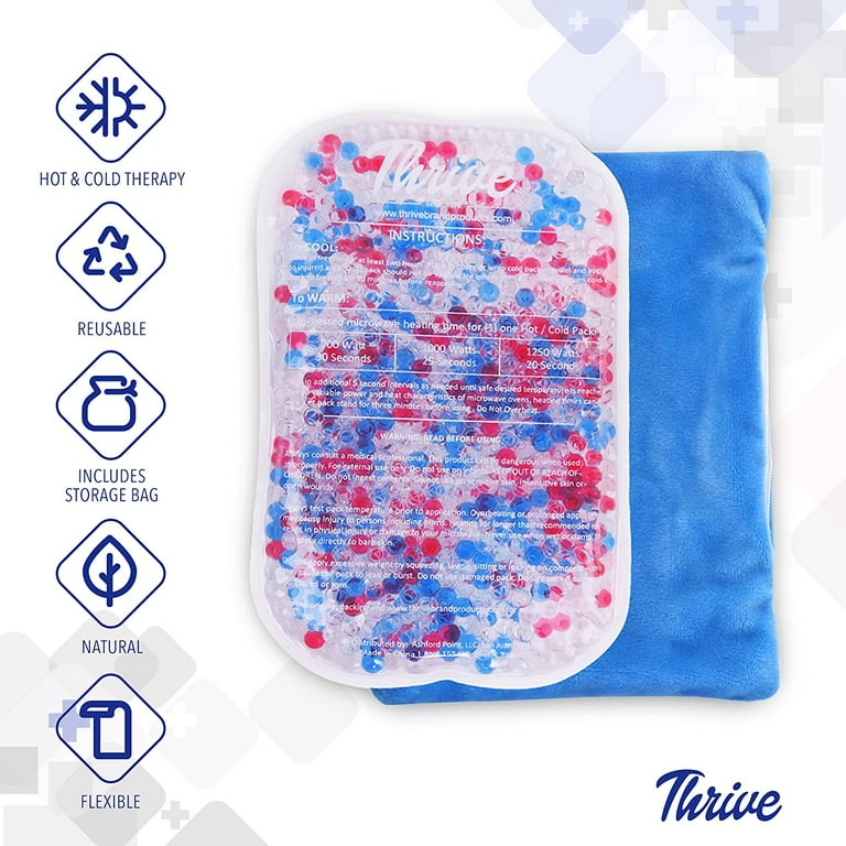 Thrive Cold Compress Ice Packs (2 Count) – Reusable Ice Pack for Injury –  Soft Touch Gel Ice Pack for Pain Relief & Rehabilitation (Dark Blue)