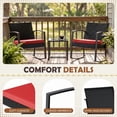 thumbnail image 2 of Homall Patio Furniture Set Outdoor Rocker All Weather PP Rocking Chair with Cushion Set of 3, Red, 2 of 6