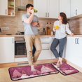 thumbnail image 6 of 2-Piece Kitchen Rugs Set Non-Slip Mats Carpet Floor for Kitchen, Bathroom (19.7"x27.6" & 19.7"x47.2") Pink Christmas Forest, 6 of 7