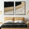 thumbnail image 2 of Minimal Abstract Oil Painting with Black Lines on Beige Canvas Contemporary 3D Textured Wall Art,Unframed,2Pcs 40x54inch, 2 of 5