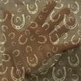 thumbnail image 3 of Western Tulle Curtains with Rod Pocket, Horse Shoe Motif Vintage Pattern with Star Barn Lucky Symbol Illustration, Sheer Drape for Wedding Party 2 Panels, 7 Sizes, Pale Yellow Brown, by Ambesonne, 3 of 3