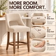 thumbnail image 4 of SESSLIFE Bar Stools Set of 2, 26" Counter Height Bar Stools with Open Back, Modern Upholstered Kitchen Island Stools with Solid Wood Legs, Bar Chairs for Dining Room, Beige, 4 of 9