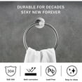 thumbnail image 1 of Towel Holder Stainless Steel Practical Fixing Rings Hanging Rack Exquisite Convenient Hanger Stand for Home Bathroom Kitchen Use Silver, 1 of 6
