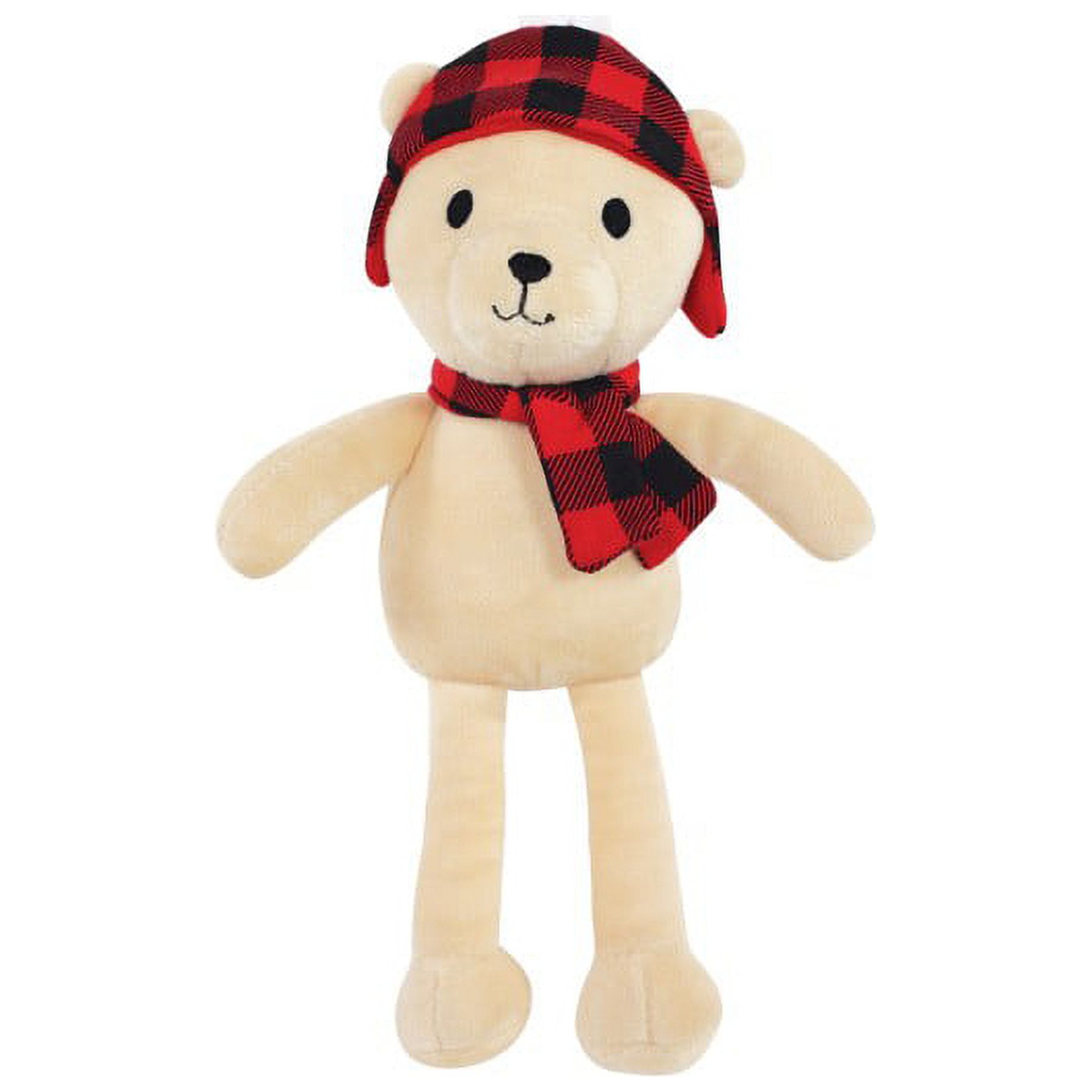 Hudson Baby Plush Bathrobe and Toy Set, Plaid Bear, One Size