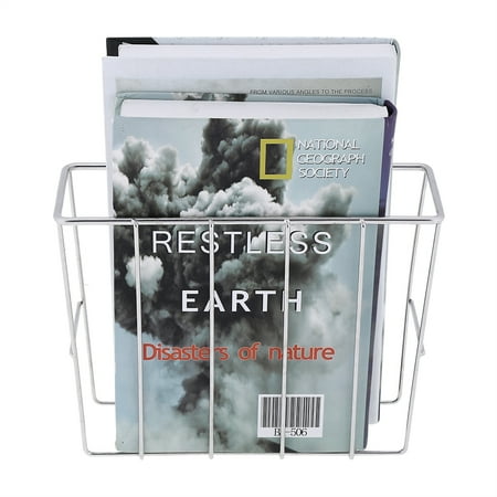 - Stainless Steel Sucker Bathroom Magazine Newspaper Holder Basket Wall Mounted Storage Rack, Bathroom Magazine Rack, Magazine Holder Basket