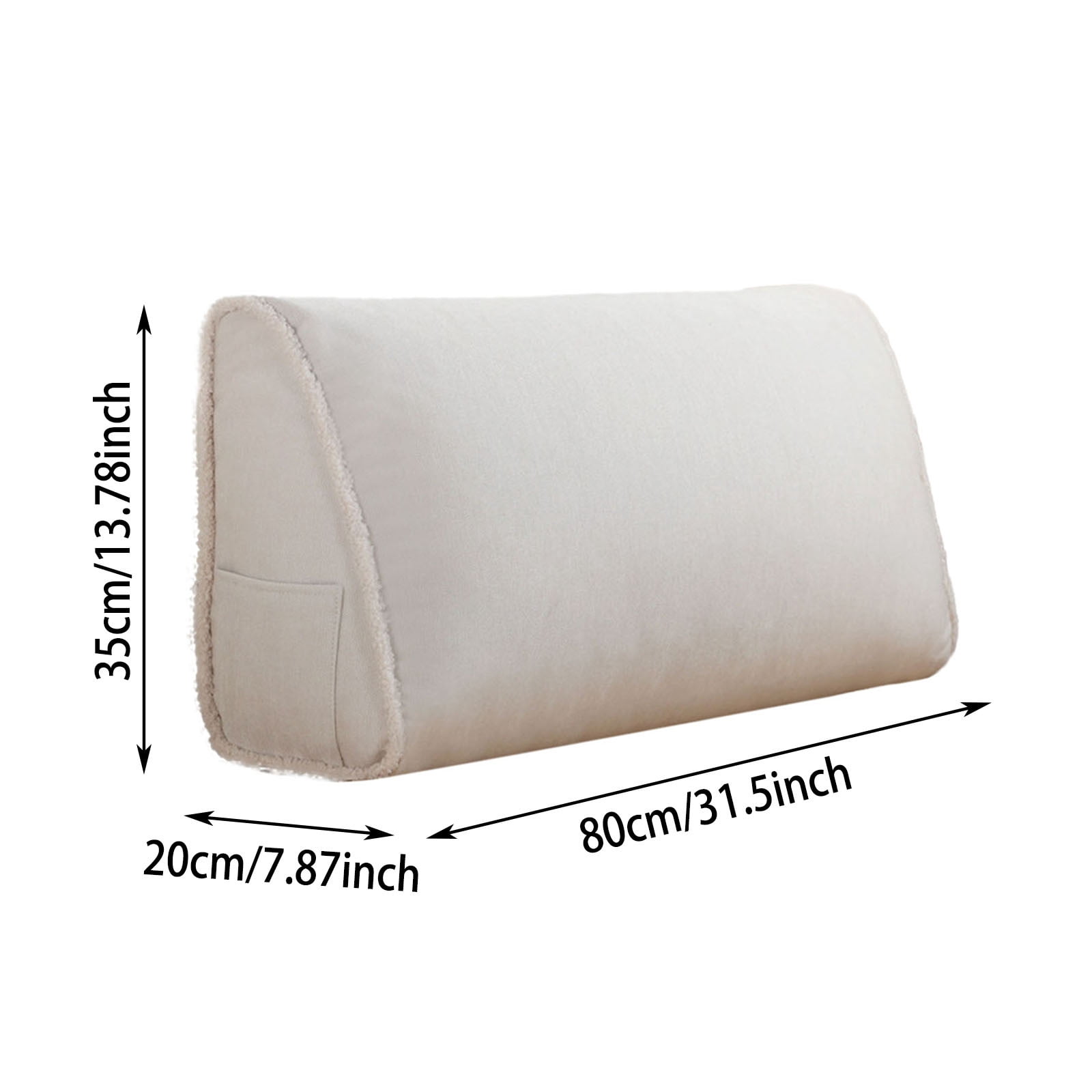 Triangular Wedge Pillow for Back Support â Chenille Reading Pillow with Removable Cover, 31.5x13.8x7.8in, Sofa & Bed Backrest Cushion, Lumbar Bolster for Sitting Up in Bed or Living Room