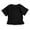 Black, variant on Lmnyox Girls Cute T Shirt Ribbed Side Ruched Short Sleeve Tee Shirt Crew Neck Summer Casual Slim Tops Clothes